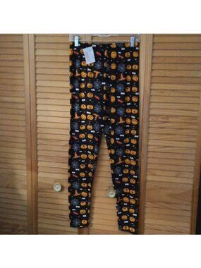 Legging Army Halloween Pumpkin Emoji Spider Hat Webs Eyes Bats Leggings PS 14-20